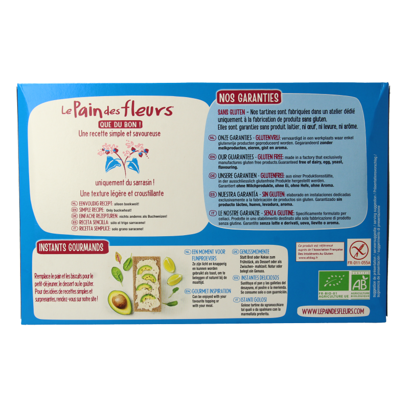 Pain Des Fleurs Boekweitcrackers zonder zout bio 300 Gram