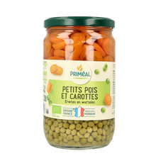 Primeal Doperwten en wortelschijfjes bio 660 Gram