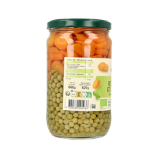 Primeal Doperwten en wortelschijfjes bio 660 Gram