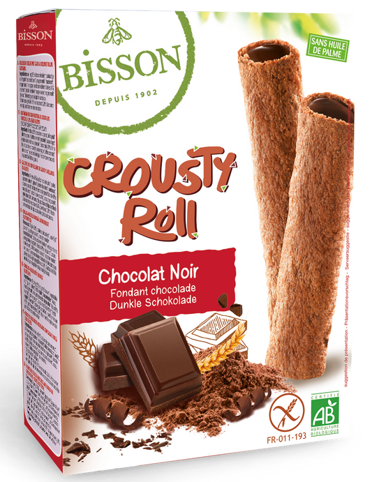 Bisson Op=Op Crousty roll pure chocolade bio 125.00 Gram