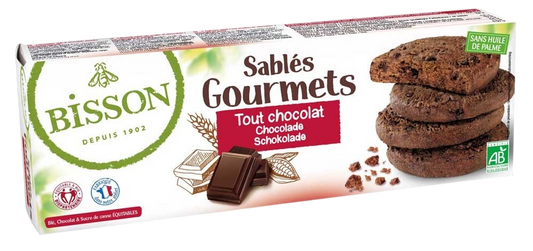 Bisson Chocolade zandkoekjes met stukjes chocola bio 150 Gram