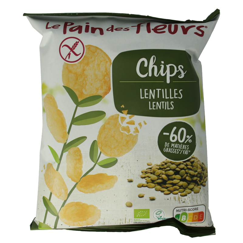 Pain Des Fleurs Chips met linzen bio 50 Gram
