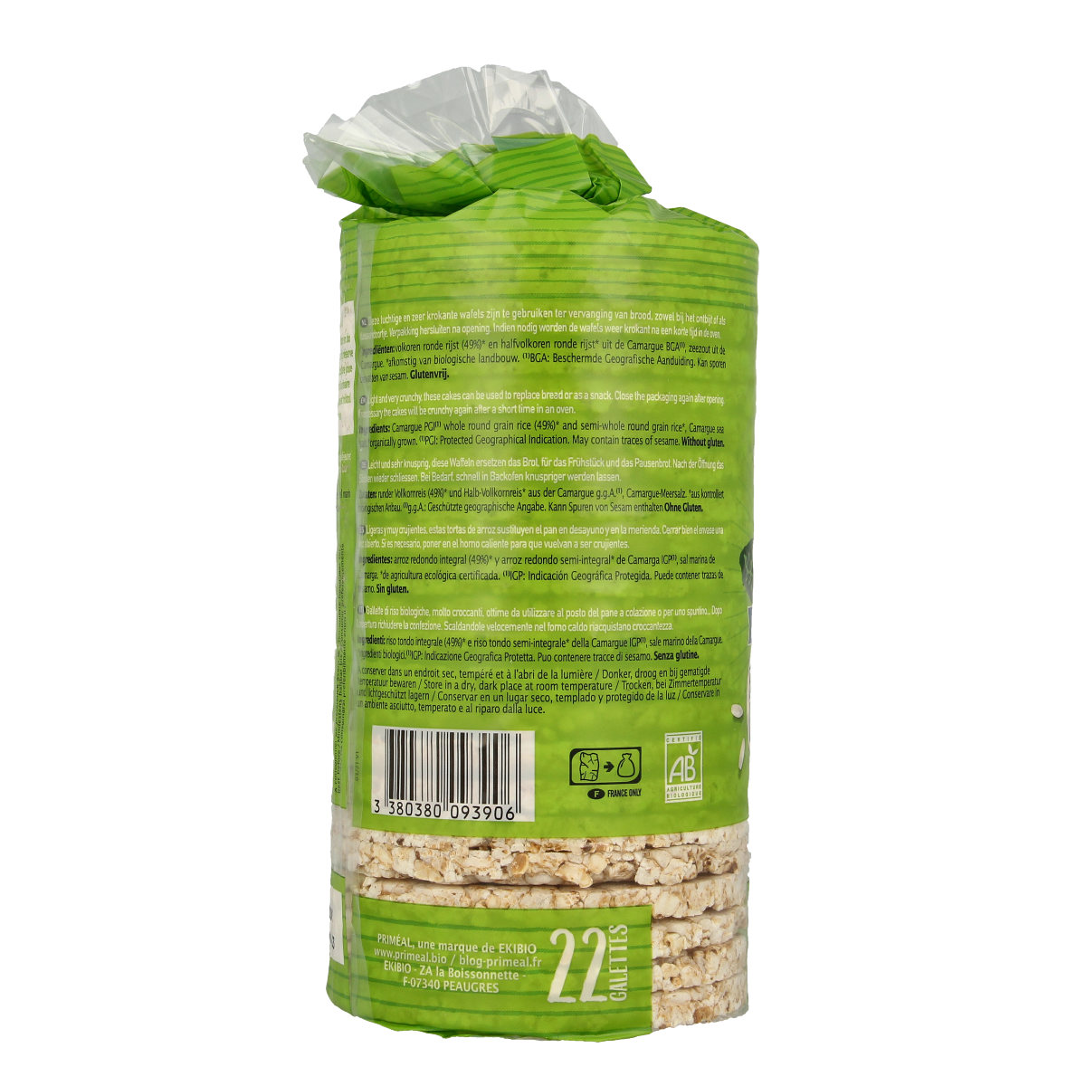 Primeal Rijstwafels extra dun Camargue bio 130.00 Gram