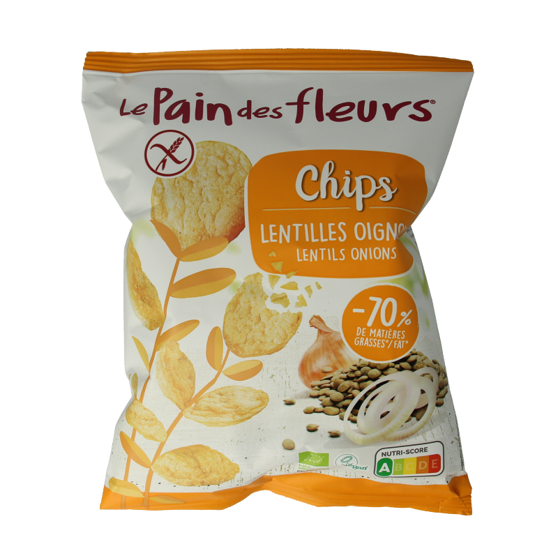 Pain Des Fleurs Chips met linzen en ui bio 50 Gram