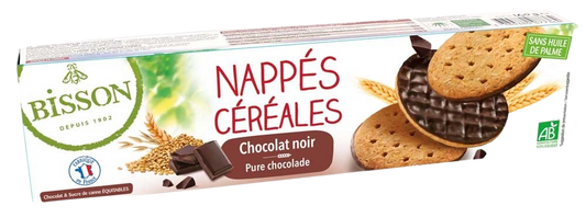 Bisson Pure chocolade frosted granenkoekjes bio 120.00 Gram