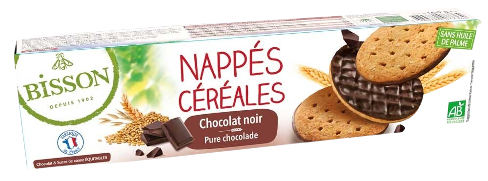 Bisson Pure chocolade frosted granenkoekjes bio 120 Gram