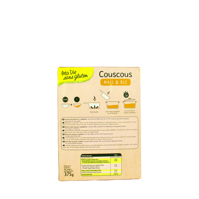 Ma Vie Sans Couscous van mais & rijst glutenvrij bio 375 Gram