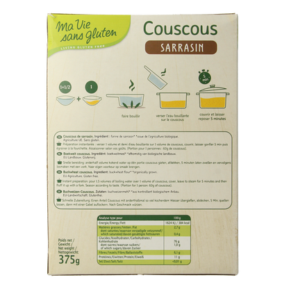 Ma Vie Sans Couscous 100% boekweit glutenvrij bio 375.00 Gram