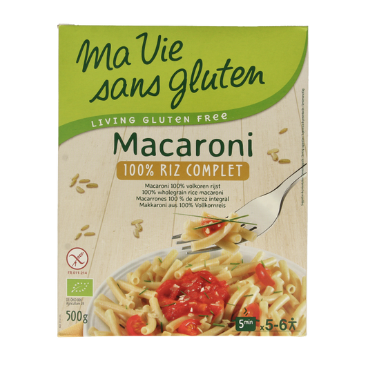 Ma Vie Sans Macaroni van volkoren rijst glutenvrij bio 500 Gram