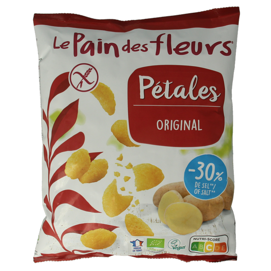Pain Des Fleurs Chips naturel -30% zout bio glutenvrij vegan 75 Gram
