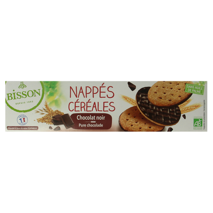 Bisson Pure chocolade frosted granenkoekjes bio 140 Gram