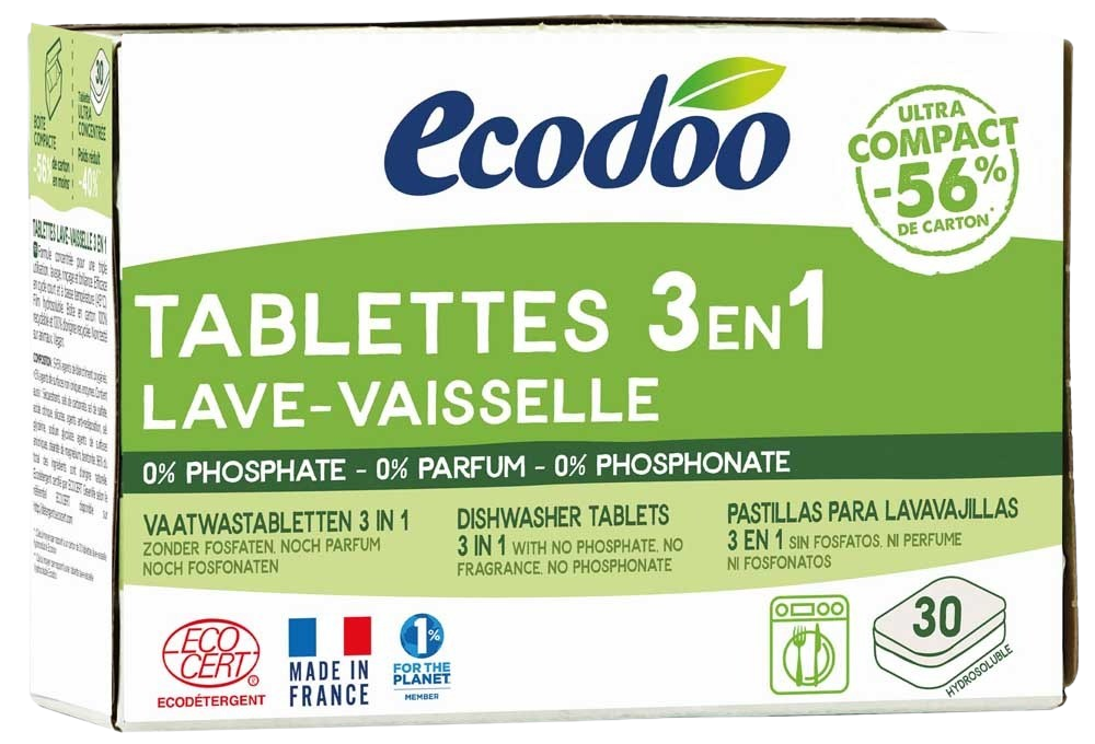 Ecodoo Vaatwastabletten 3-in-1 geconcentreerd eco 30 Stuks