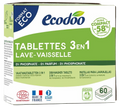 Ecodoo Vaatwas tabletten 3-in-1 geconcentreerd XL bio 60.00 Stuks