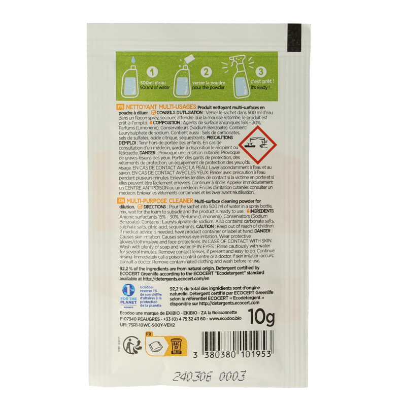 Ecodoo Allesreiniger poeder oplosbaar eco 10 Gram