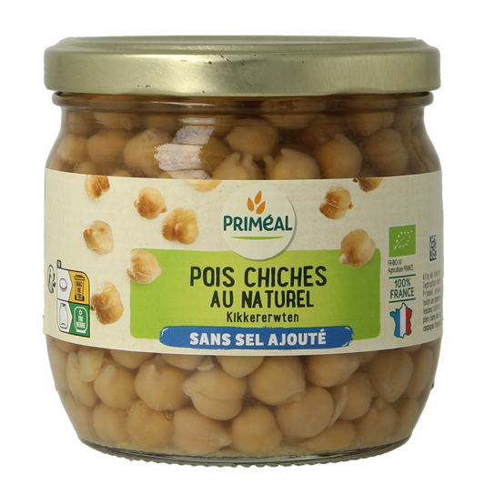 Primeal Kikkererwten zonder toegevoegd zout bio 330.00 Gram