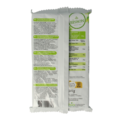 Bisson Wafels choco hazelnoot bio 200.00 Gram