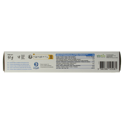 Bisson Krokante wafelrolletjes met melkchocolade bio 90 Gram