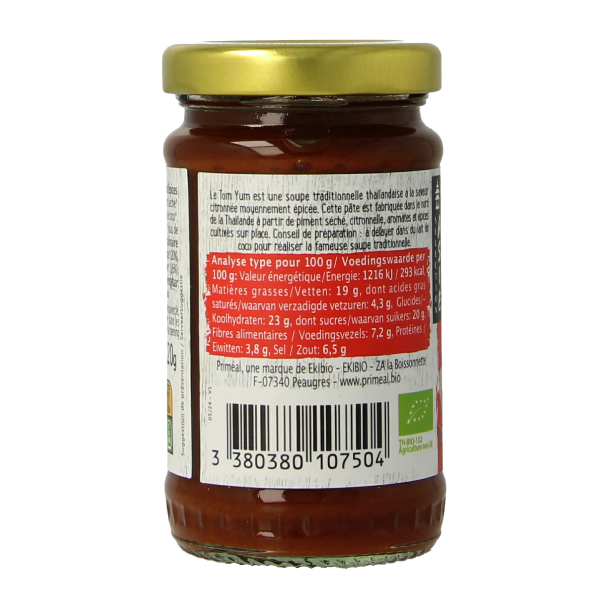 Primeal Tom yum pasta bio 120.00 Gram