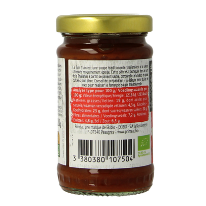 Primeal Tom yum pasta bio 120.00 Gram