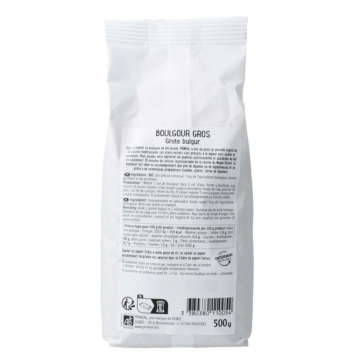 Primeal Bulgur grof bio 500.00 Gram