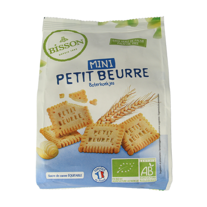 Bisson Mini petit beurre biscuitjes bio 125.00 Gram