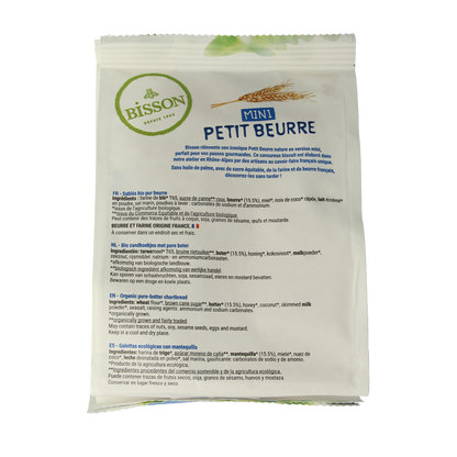Bisson Mini petit beurre biscuitjes bio 125.00 Gram