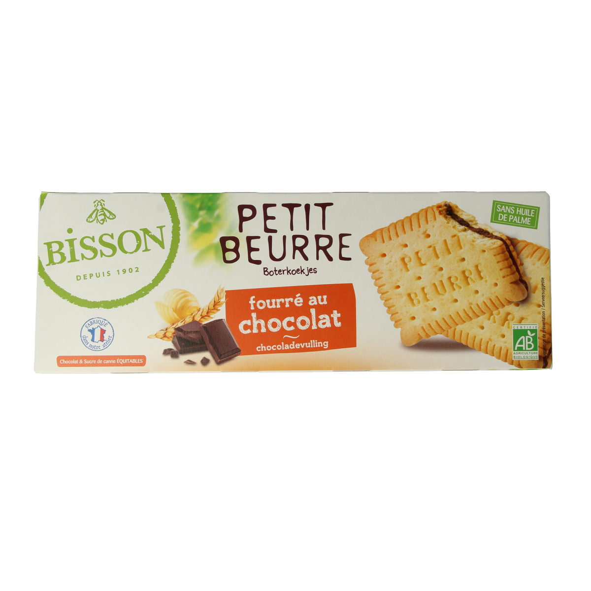 Bisson Petit beurre biscuit met chocolade bio 197.00 Gram