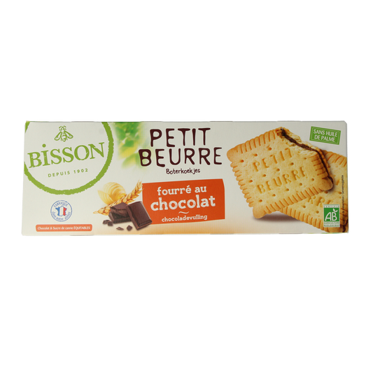 Bisson Petit beurre biscuit met chocolade bio 197.00 Gram