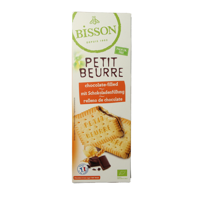 Bisson Petit beurre biscuit met chocolade bio 197 Gram