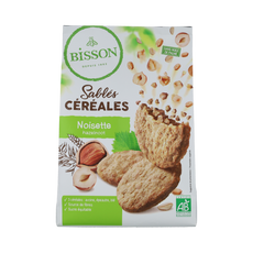 Bisson Zandkoekjes hazelnoot & granen bio 200.00 Gram