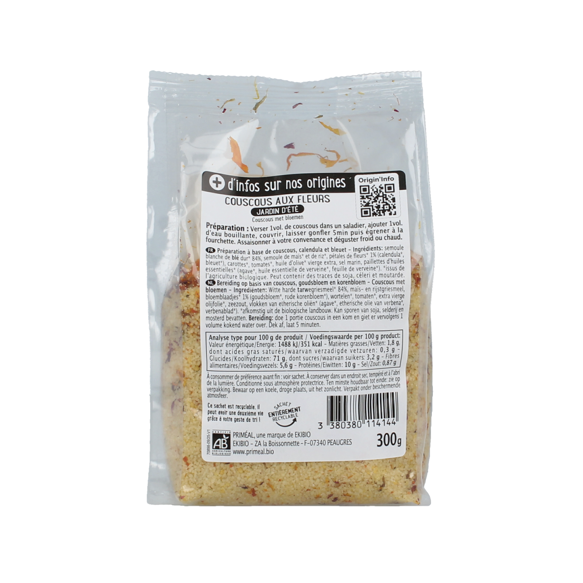 Primeal Couscous met zomerbloemen bio 300.00 Gram