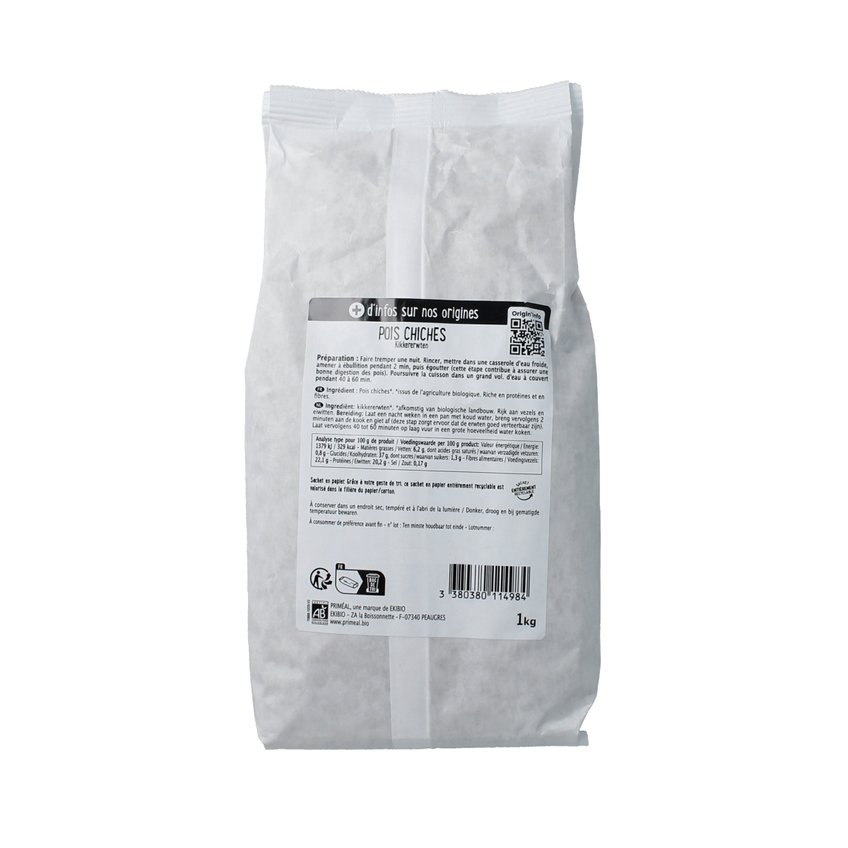 Primeal Kikkererwten bio 1000.00 Gram
