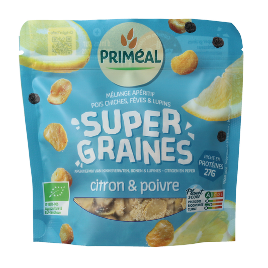 Primeal Kikkererwten, bonen, lupines mix citroen/peper bio 100.00 Gram