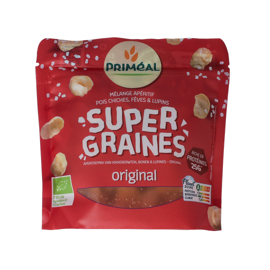 Primeal Kikkererwten, bonen, lupines mix gezouten bio 100.00 Gram