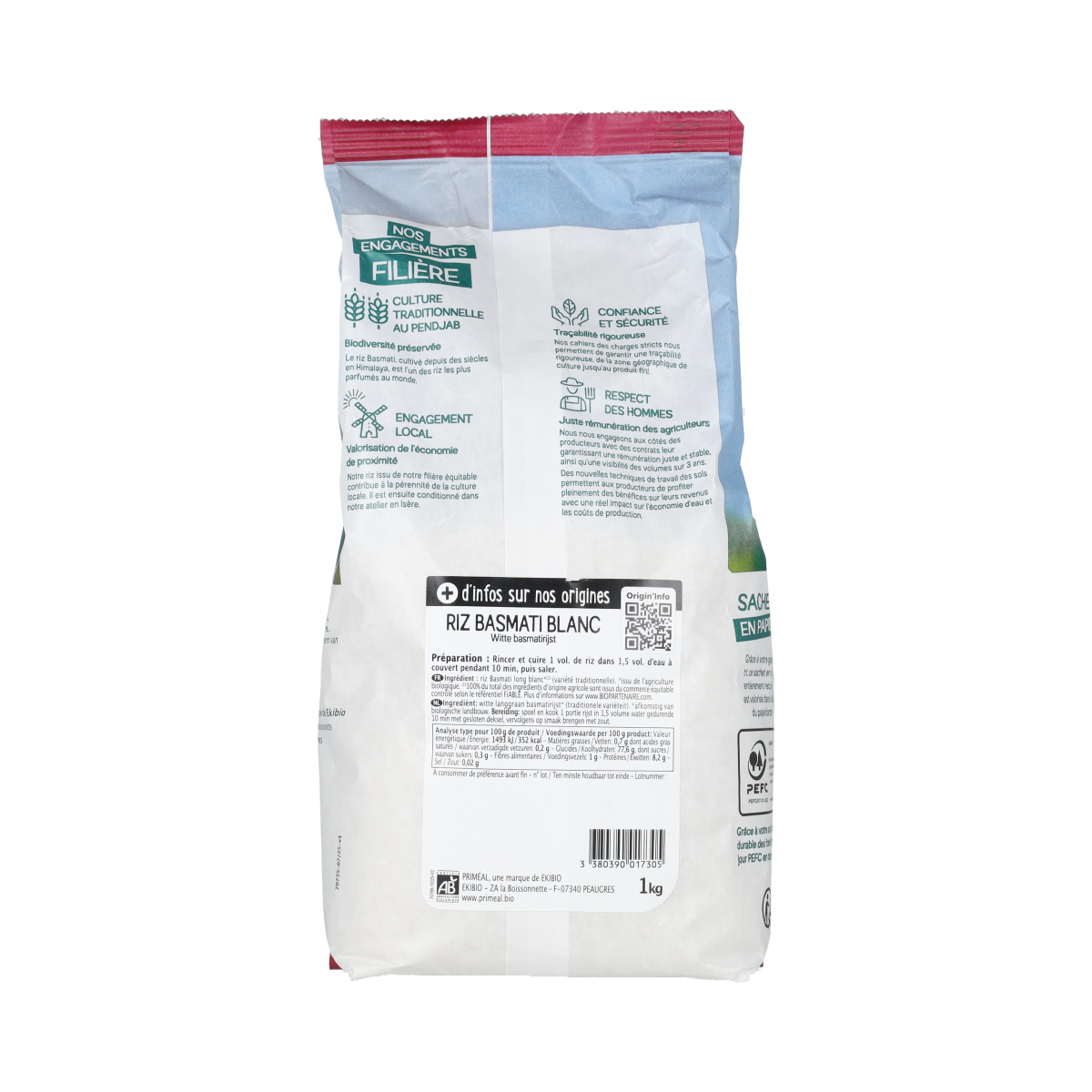 Primeal Witte basmati rijst bio 1.00 Kilogram