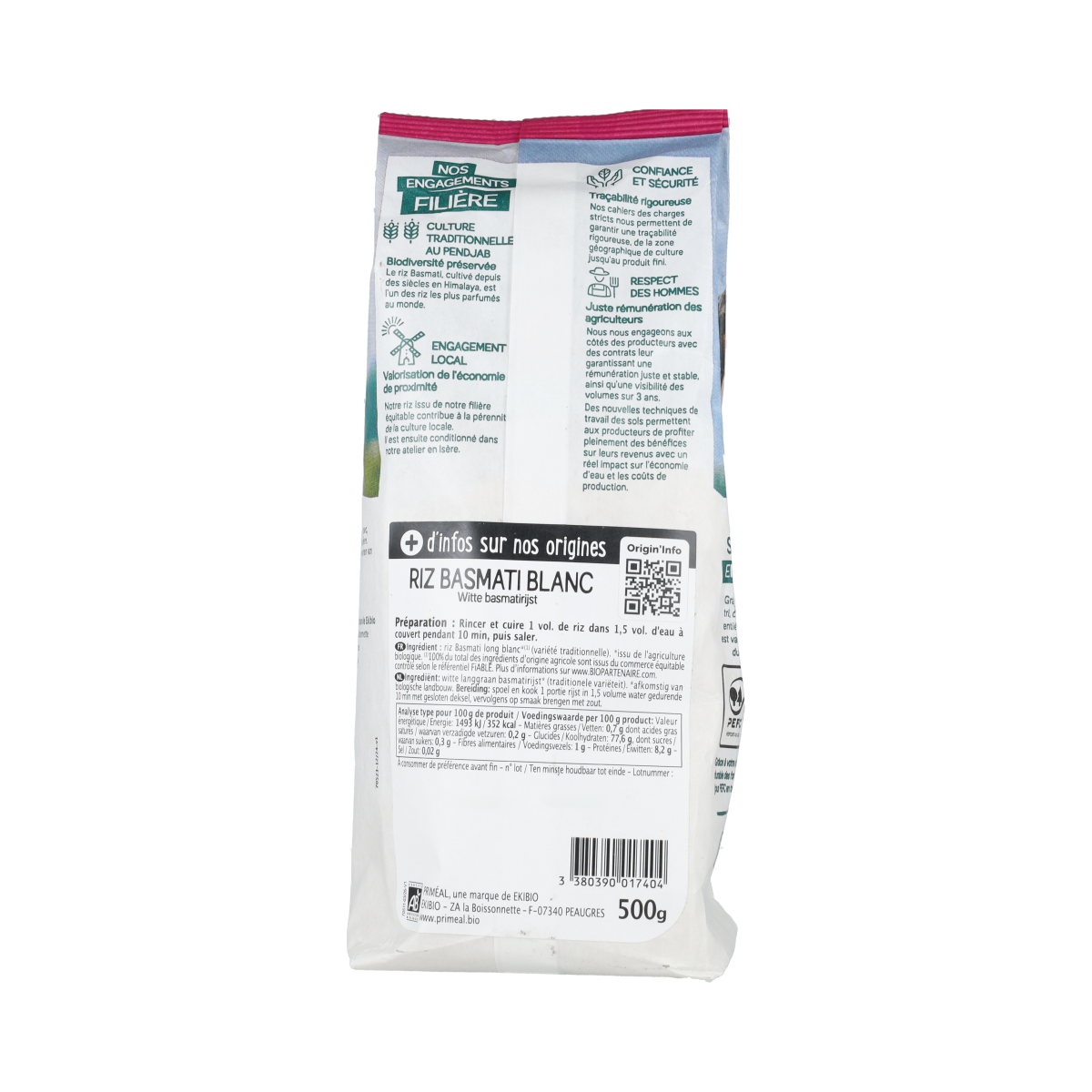 Primeal Witte basmati rijst bio 500.00 Gram