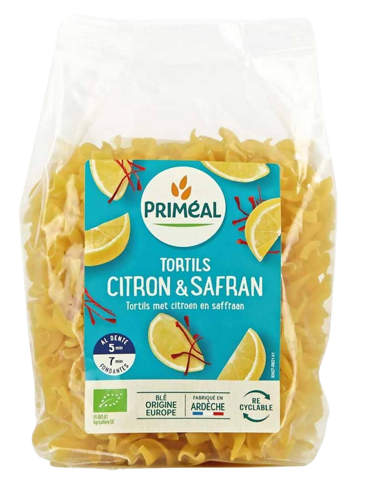 Primeal Fusilli tortils citroen safraan bio 250.00 Gram