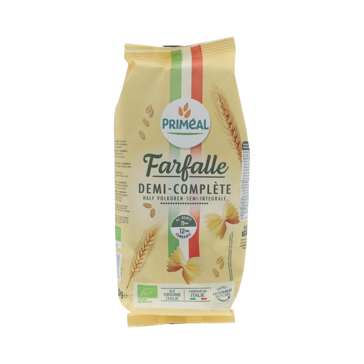 Primeal Halfvolkoren farfalle bio 500.00 Gram