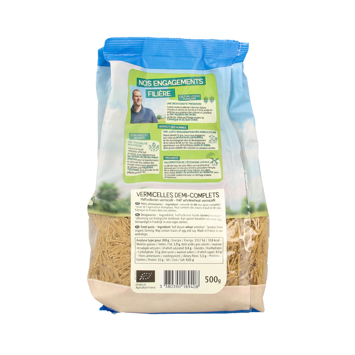 Primeal Vermicelli halfvolkoren bio 500.00 Gram