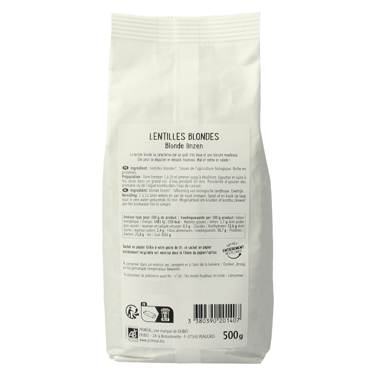 Primeal Linzen blond bio 500.00 Gram