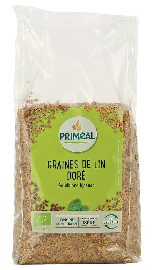 Primeal Lijnzaad goudblond bio 250 Gram