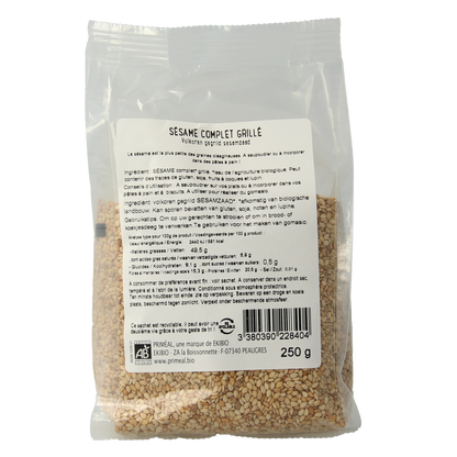 Primeal Volkoren gegrild sesamzaad bio 250.00 Gram