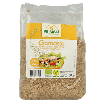 Primeal Gomasio volkoren sesamzaad en zeezout bio 500 Gram