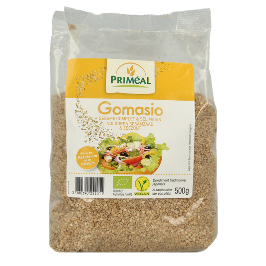Primeal Gomasio volkoren sesamzaad en zeezout bio 500 Gram