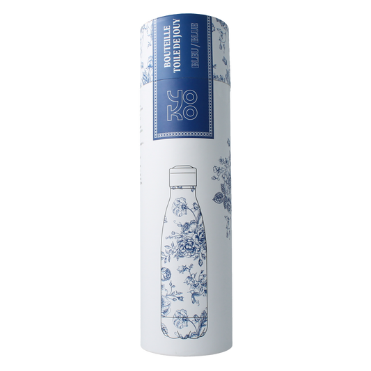 Yoko Drinkfles Toile de Jouy blue isotherm 500ml 1.00 Stuks