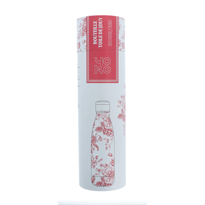 Yoko Drinkfles Toile de Jouy red isotherm 500ml 1 Stuks