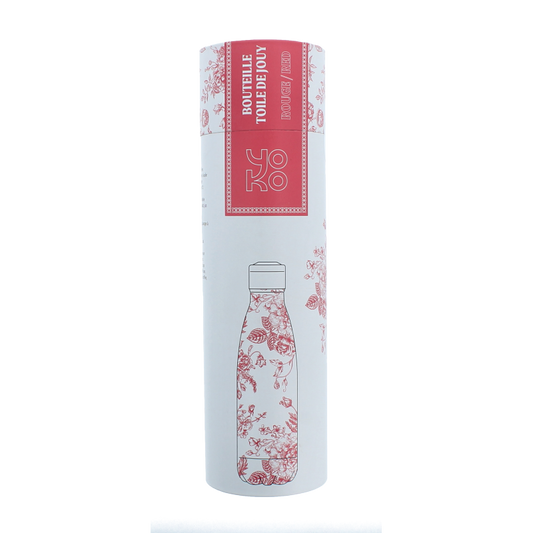 Yoko Drinkfles Toile de Jouy red isotherm 500ml 1 Stuks