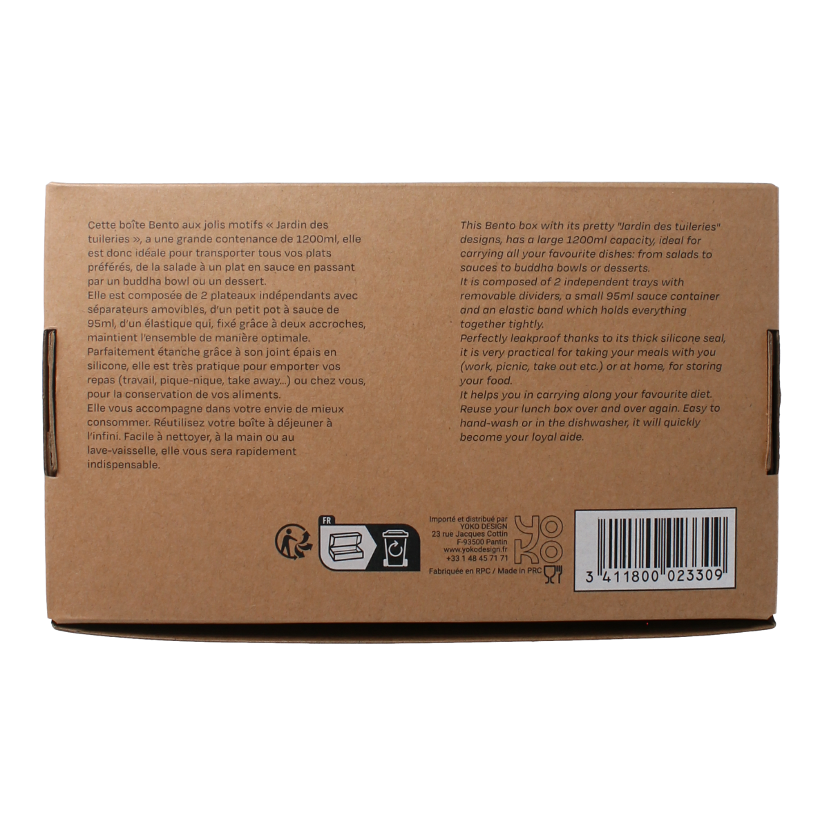 Yoko Lunchbox jardin des tuileries 1200ml 1.00 Stuks