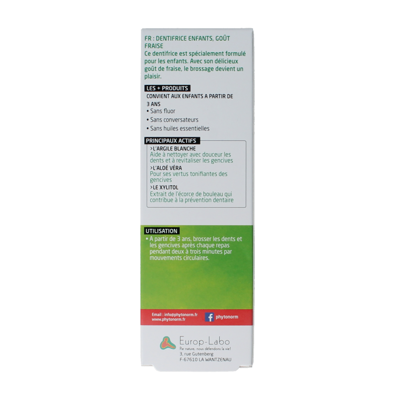 Phytonorm Dragondent tandpasta kind aardbei 50 Milliliter