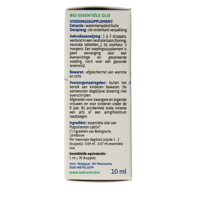 Ladrome Patchouli olie bio 10.00 Milliliter